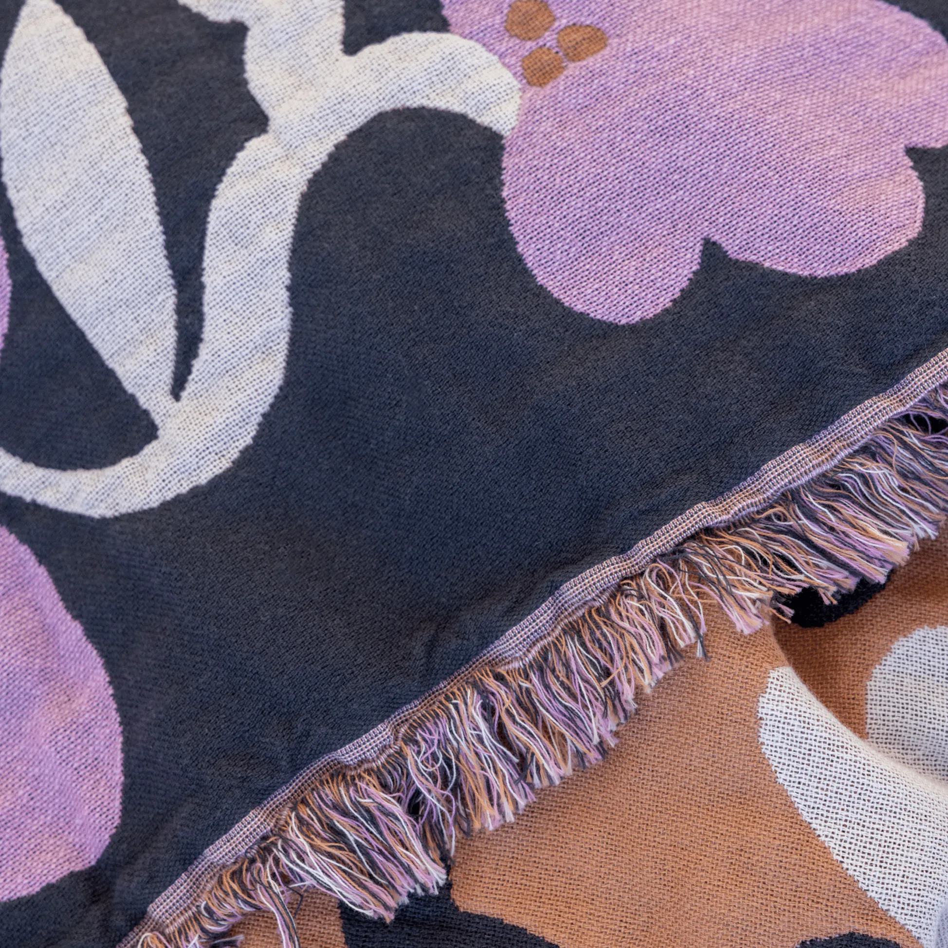 Ruusumalva Torkkupeitto Jacquard