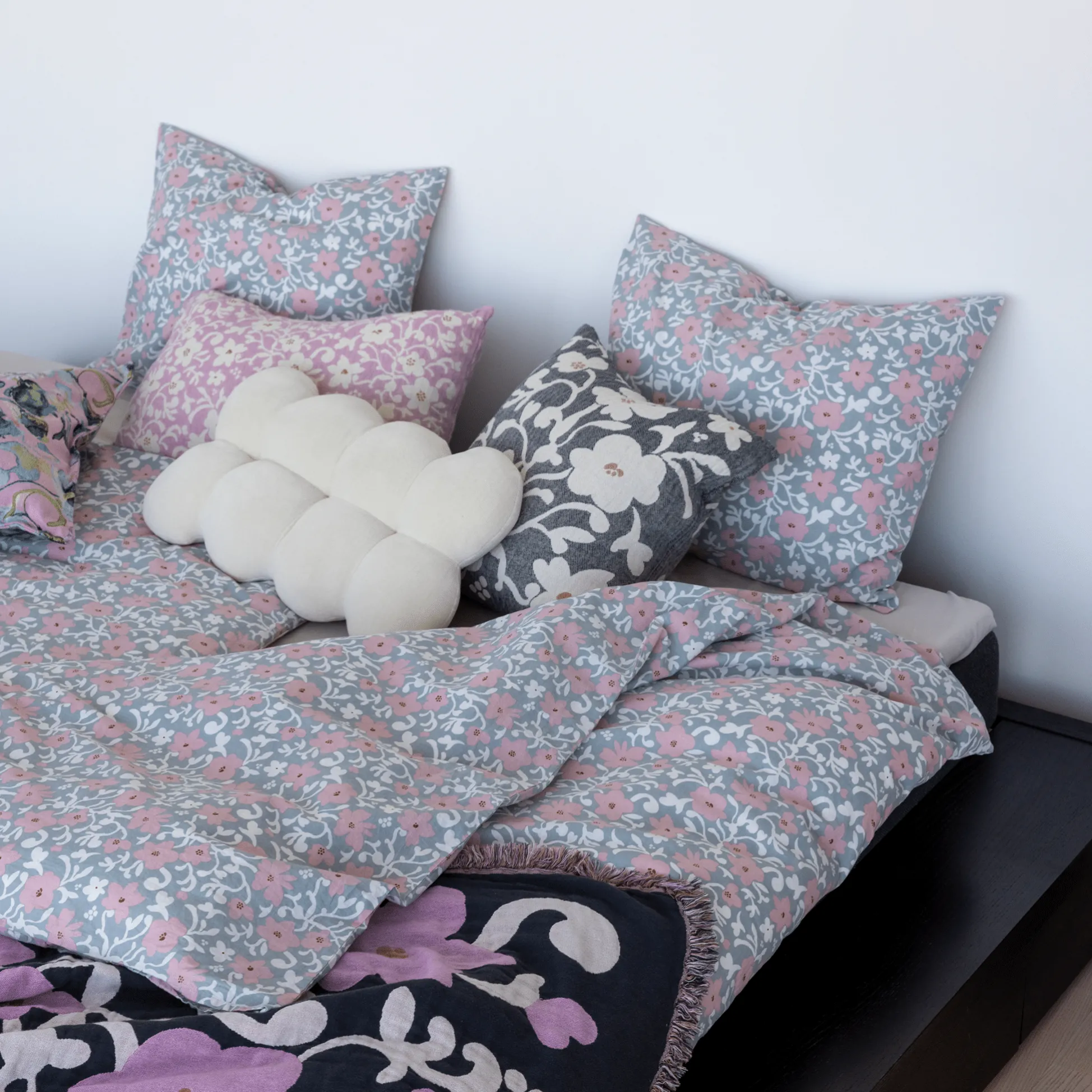 Ruusumalva Tyynynpäällinen Jacquard