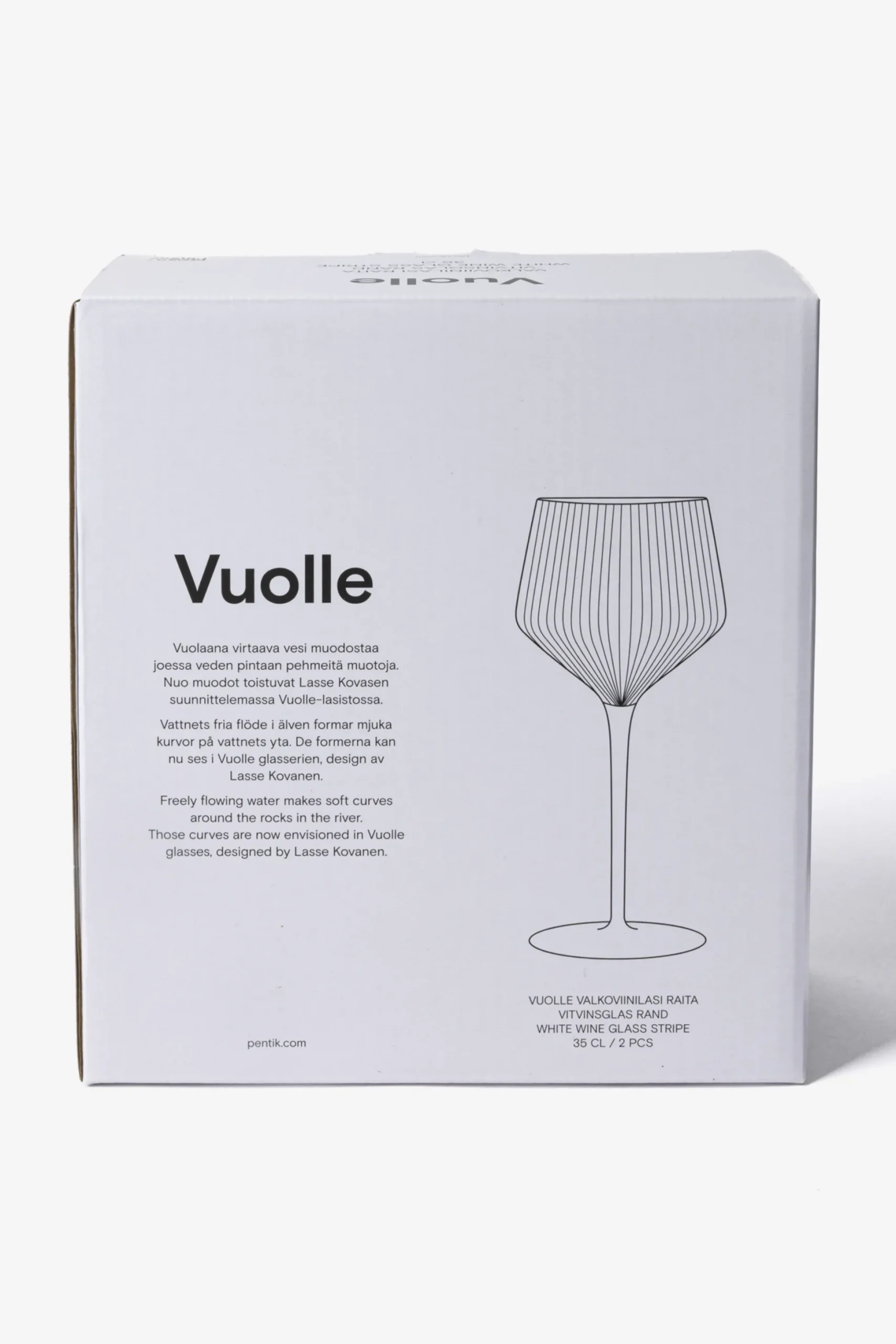 Vuolle Valkoviinilasi Raita 2 kpl